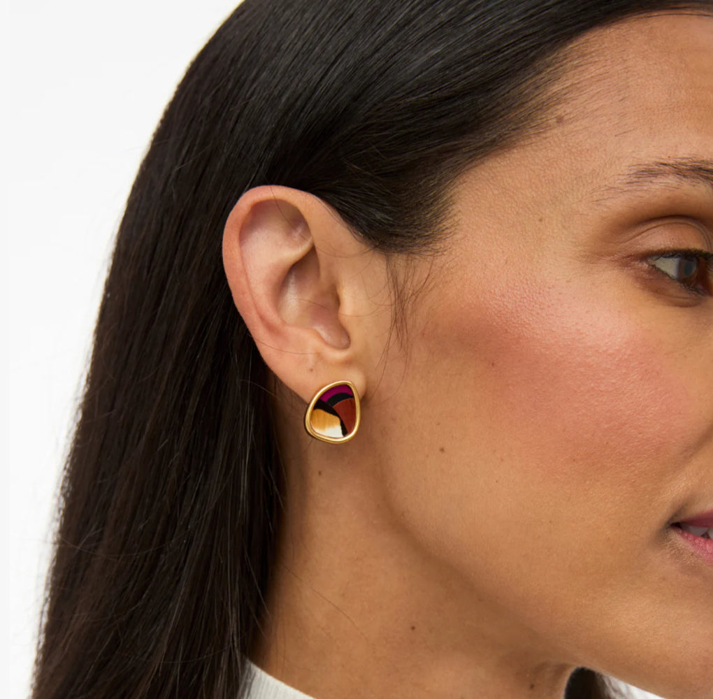 Brackish Violet Organic Stud Earring