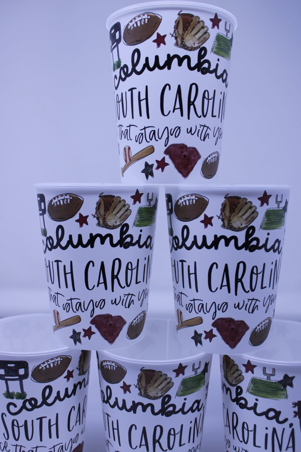 Columbia,SC Reusable Cup Set Of 6