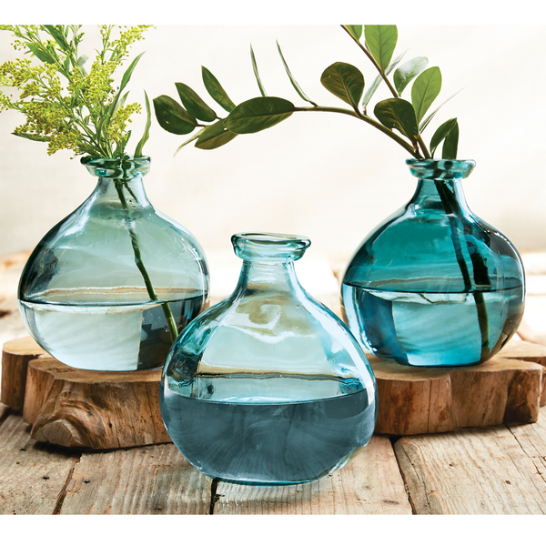 Mudpie Grey Blue Short Vase
