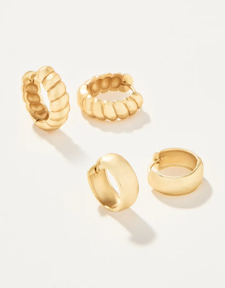 Spartina 449 Classic Hoop Earring Set Gold (2 Pairs)
