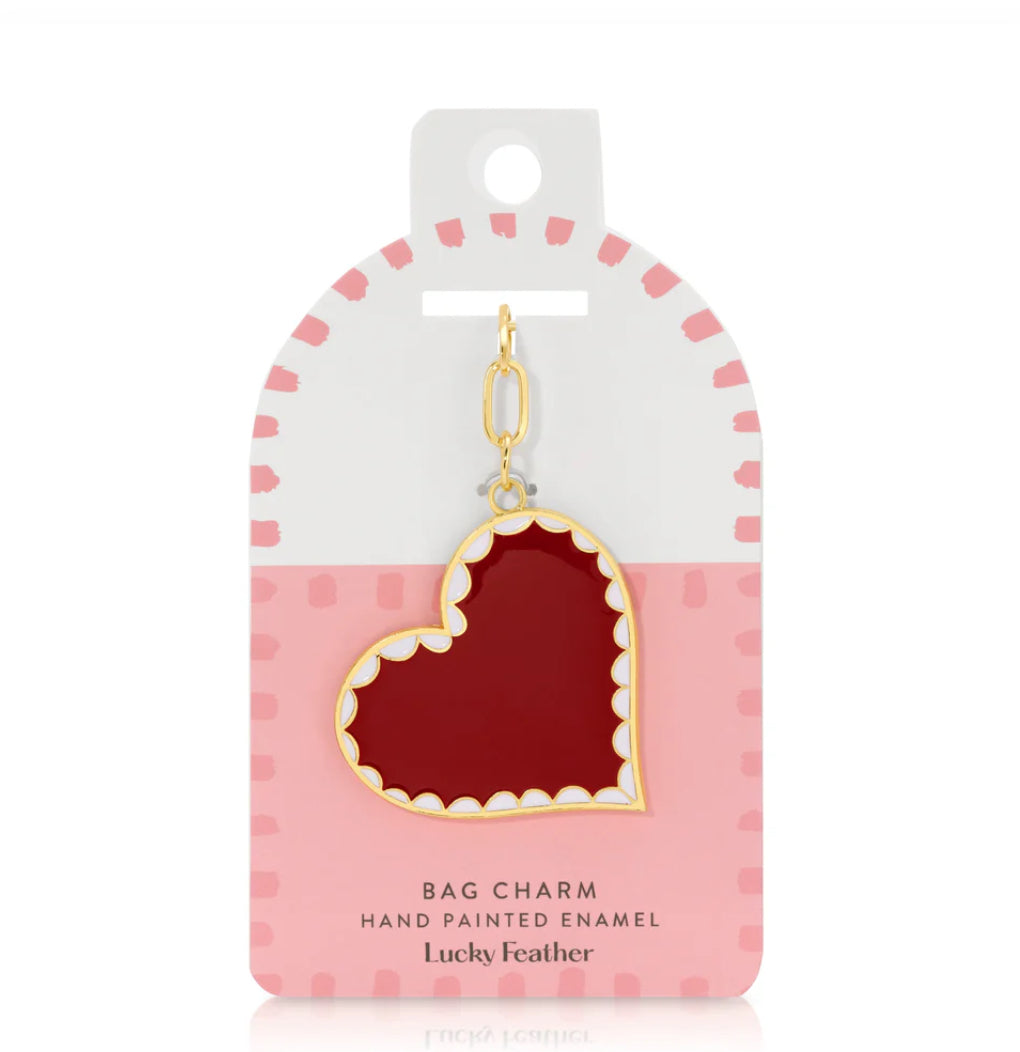 Lucky Feather Enamel Bag Charm/Key Chain