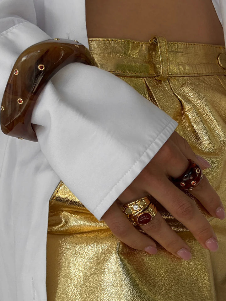 Luv AJ The Ibiza Lucite Gold Cuff