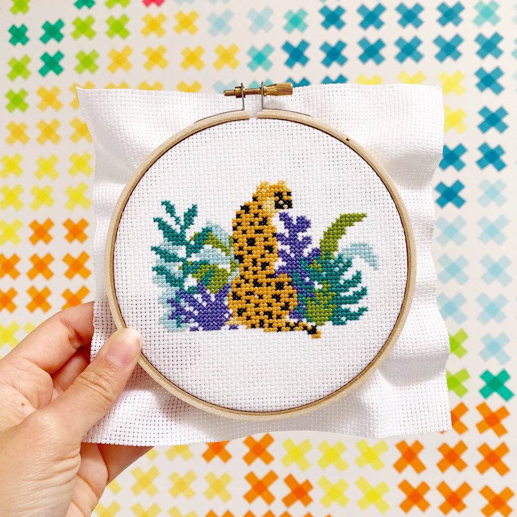 The Stranded Stitch Cheetah Cross Stitch Kit
