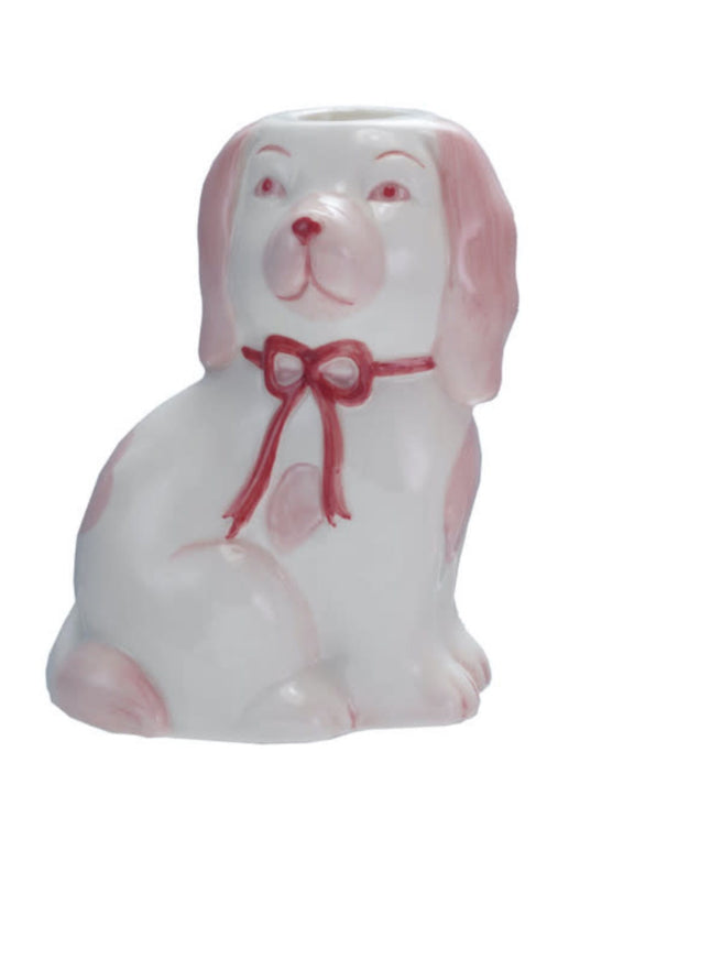 Staffordshire style pink taper holder