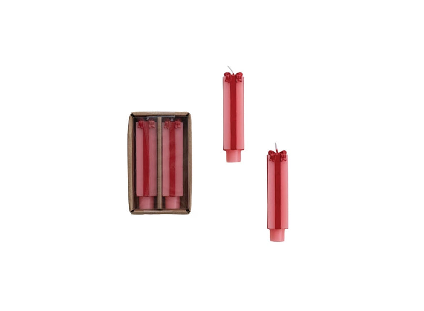 Creative Co-Op Unscented Pink & Red Tapers