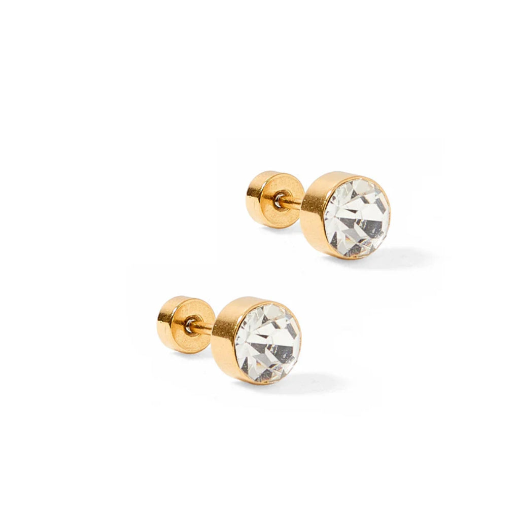 Linny & Co Screwback Srud Earring Juliet Clear 5MM
