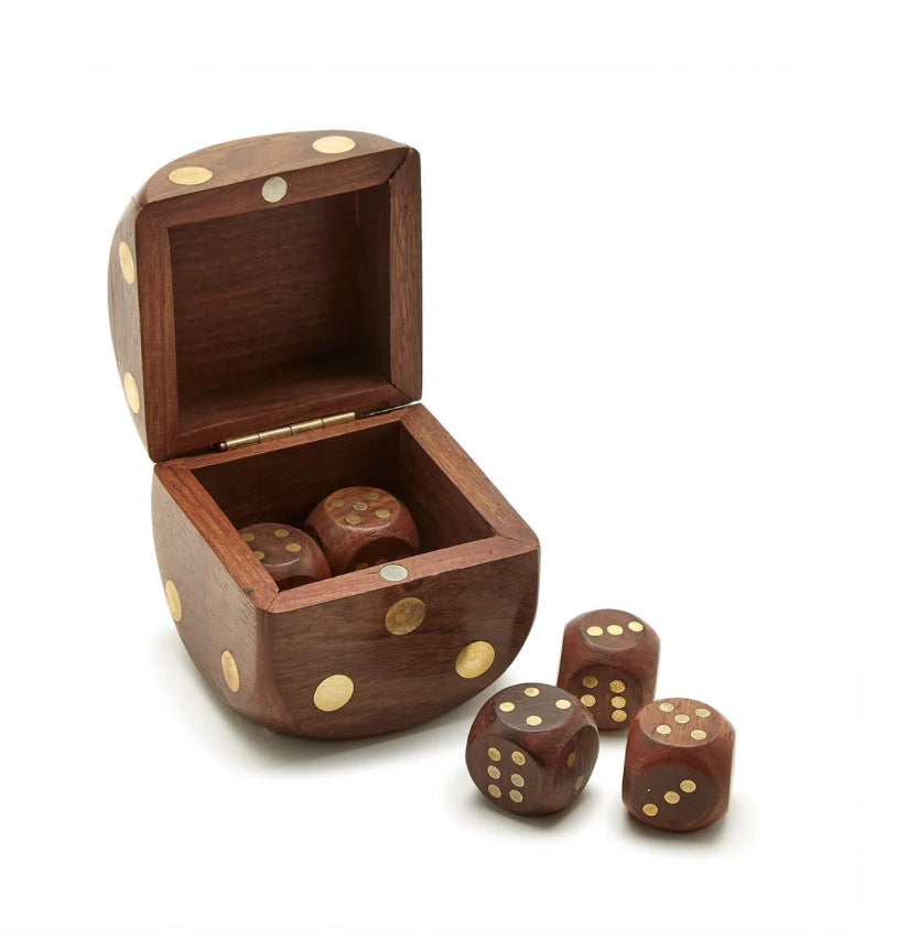 Twos Company Wood Crafted Dice box (size dice)
