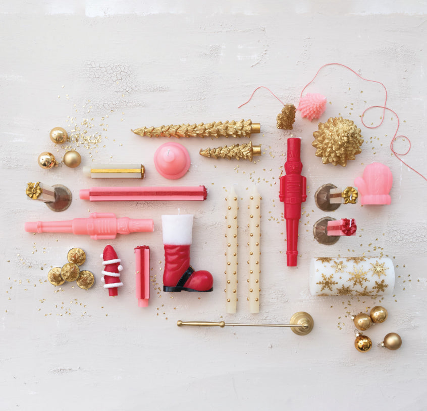 Creative Co-Op Unscented Pink & Red Tapers