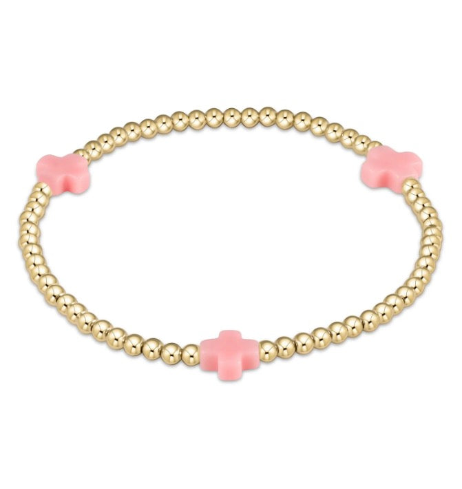 Enewton Signature Cross 3mm Bracelet- Pink