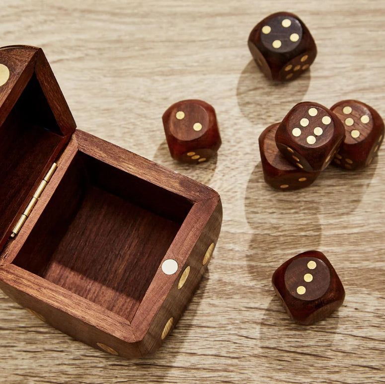 Twos Company Wood Crafted Dice box (size dice)