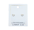 Linny & Co Screwback Stud Earring Nora White Heart