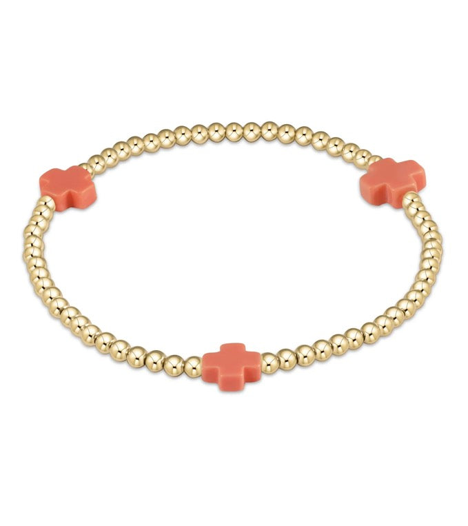 Enewton Signature Cross Bracelet 3mm- Coral