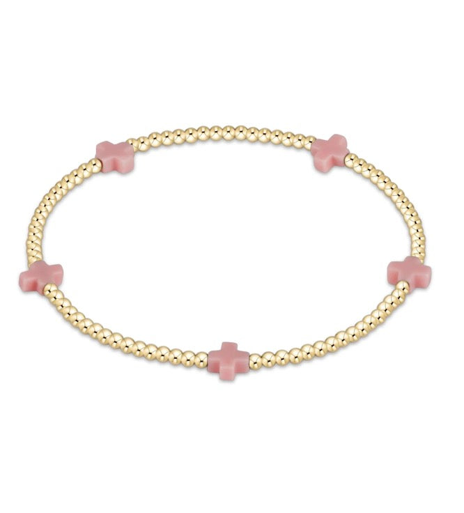 Enewton Small Signature Cross 2mm Bracelet- Pink