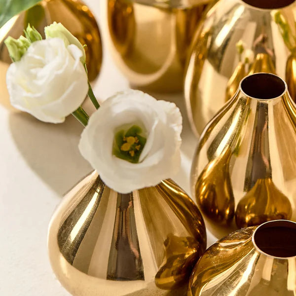 Twos Company Gold Plated Nickel Vases (set of seven)