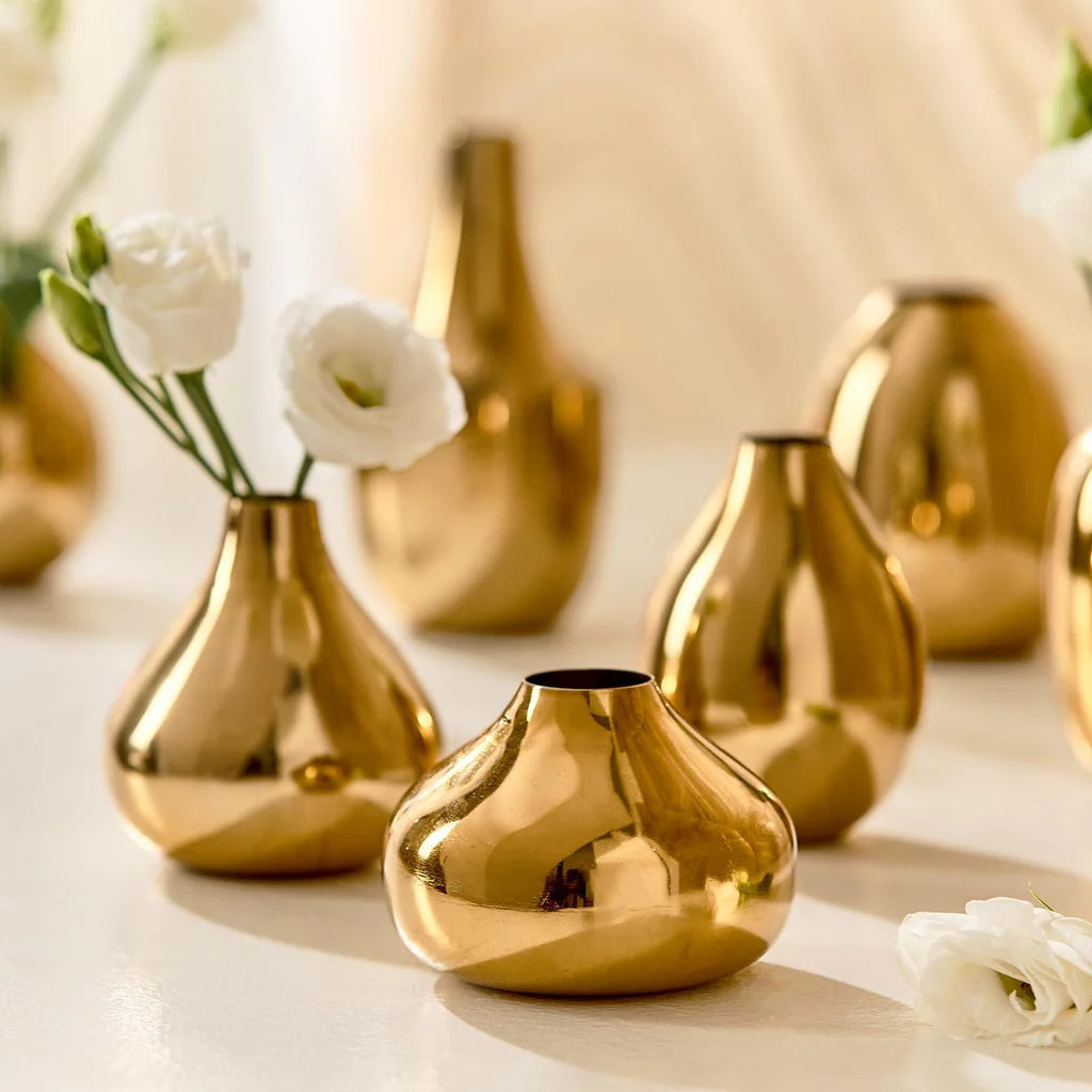 Twos Company Gold Plated Nickel Vases (set of seven)