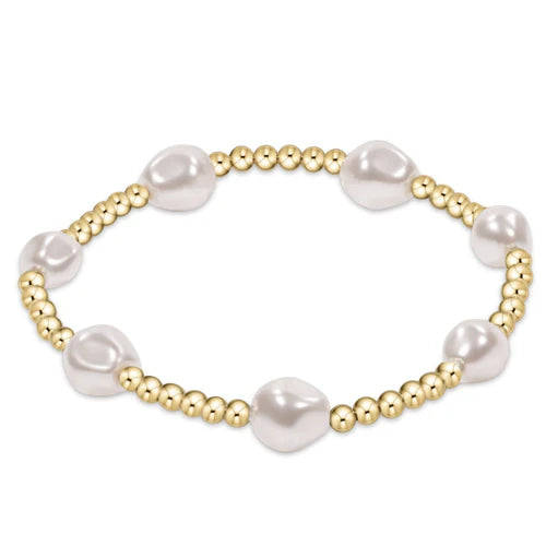 Enewton Admire Gold 3MM Bead Bracelet Pearl