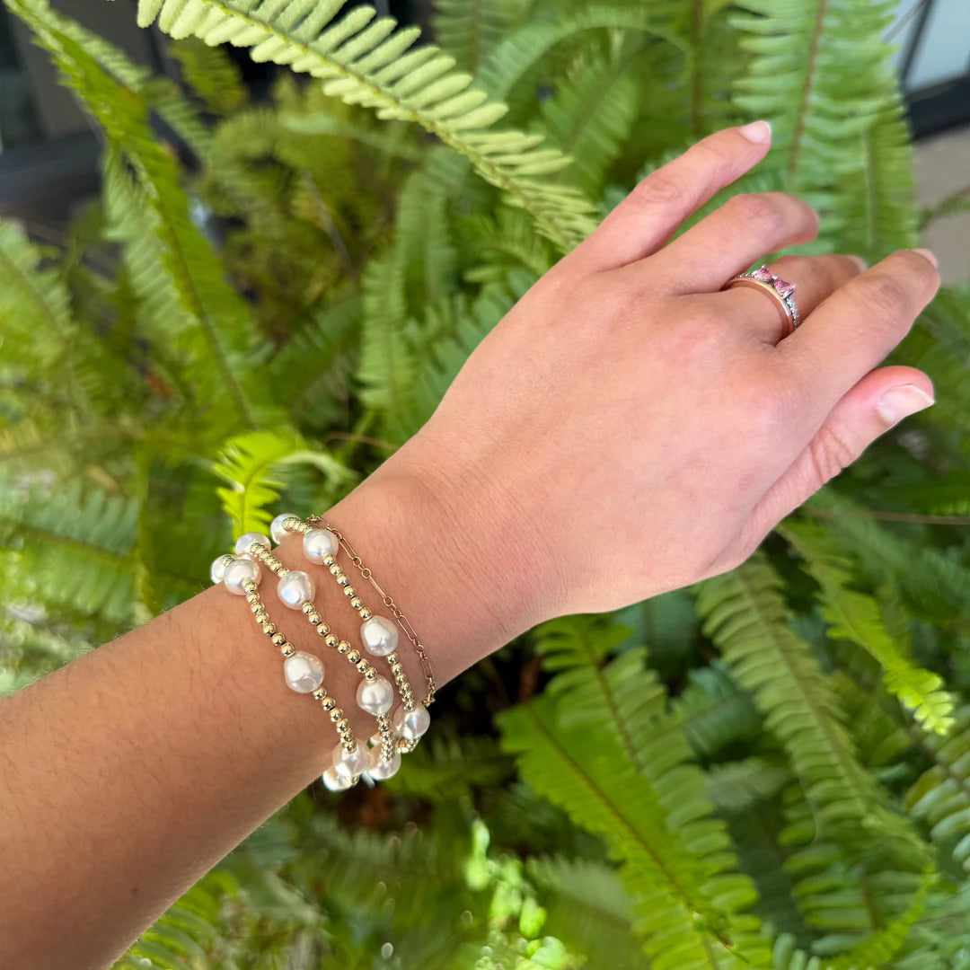 Enewton Admire Gold 3MM Bead Bracelet Pearl