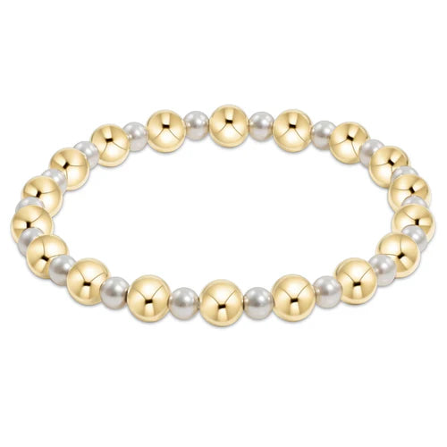 Enewton Pearl Grateful Pattern 4MM Bead Bracelet 6MM Gold