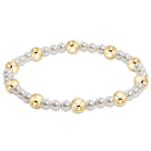 Enewton Pearl Sincerity Pattern 4MM Bead Bracelet Gold