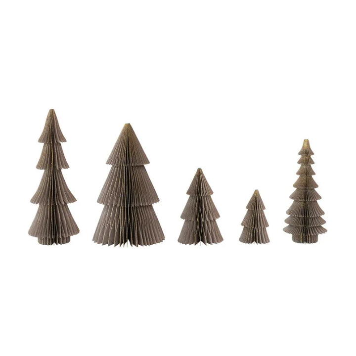 Creative Co-Op Gold Glitter Paper Honeycomb Trees Set Of Five