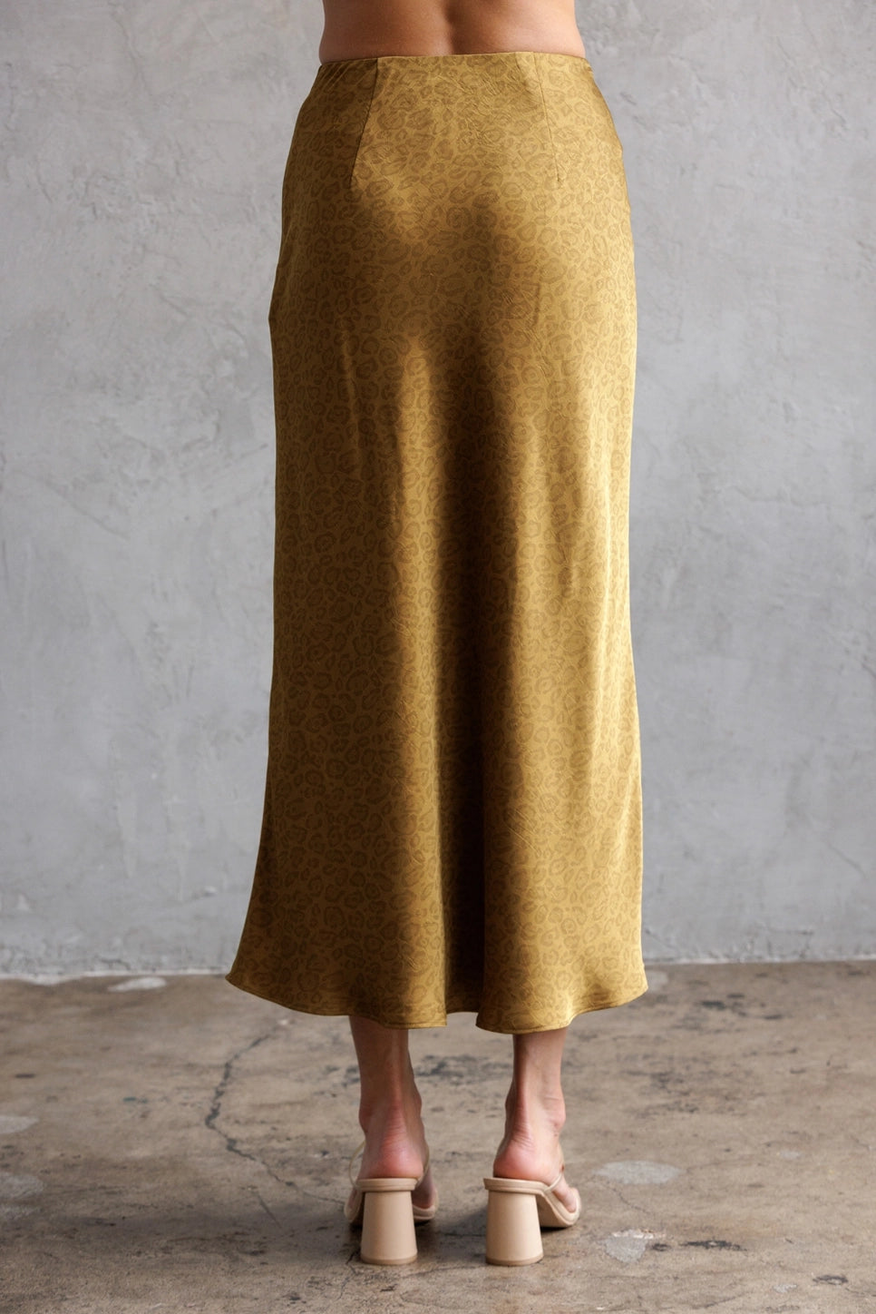 Leopard Satin Maxi Skirt