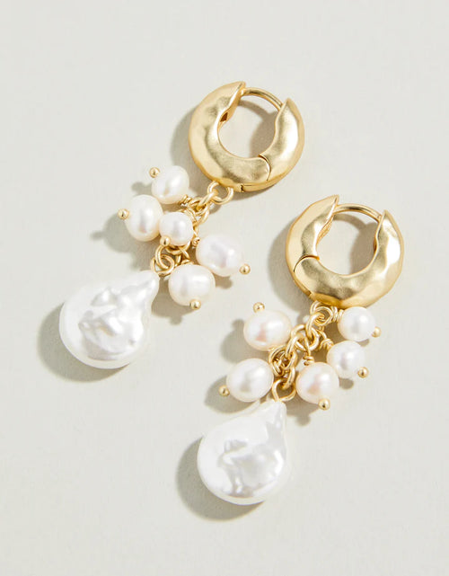 Cascade Hoop Earrings Pearl