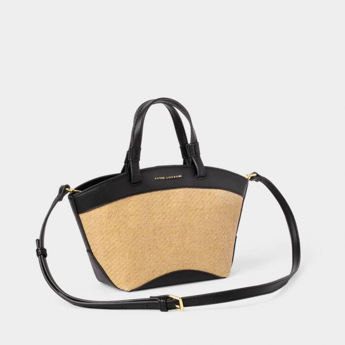 Katie Loxton Raffia Tote Bag Black Small