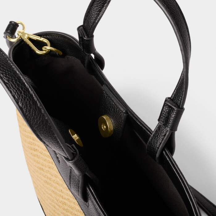 Katie Loxton Raffia Tote Bag Black Small