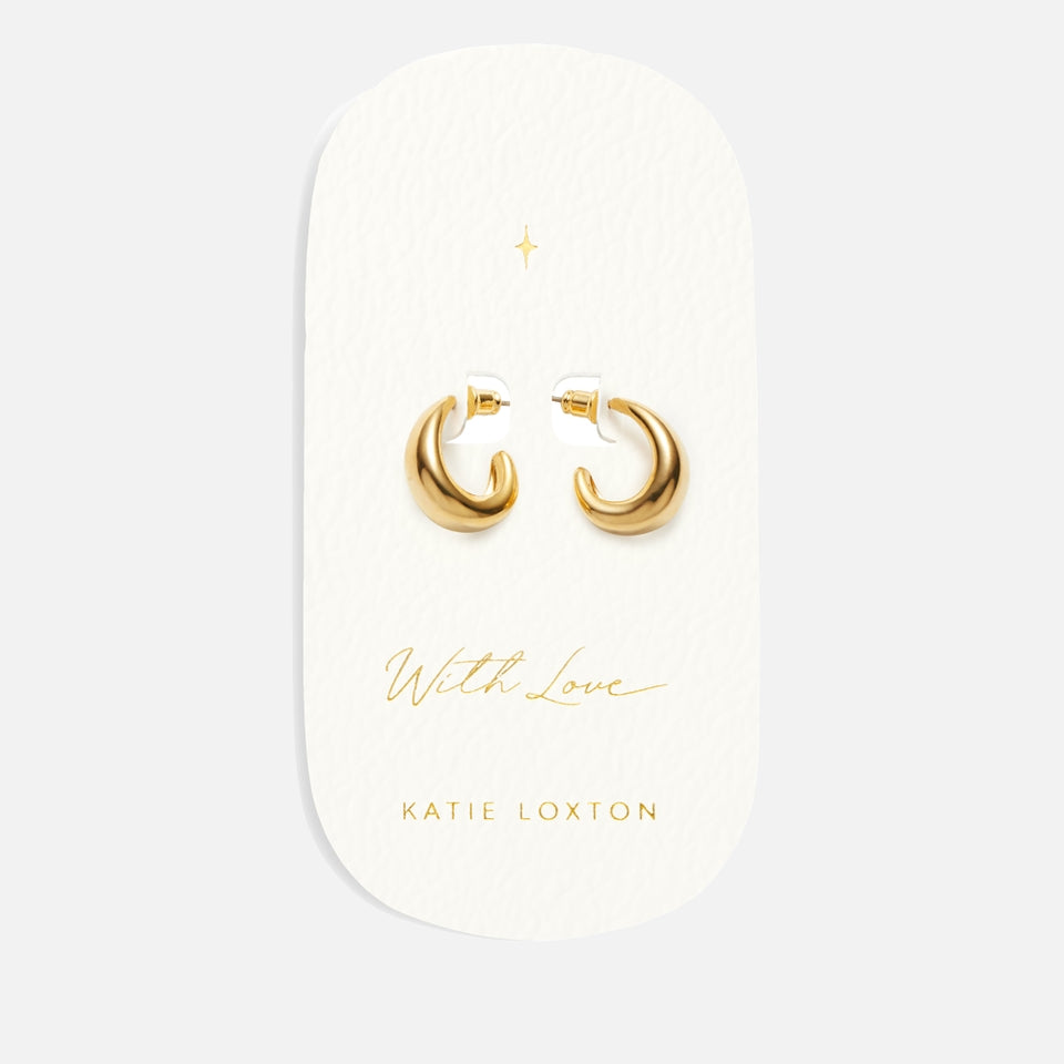 Katie Loxton With Love Signet Hoop Earrings Gold