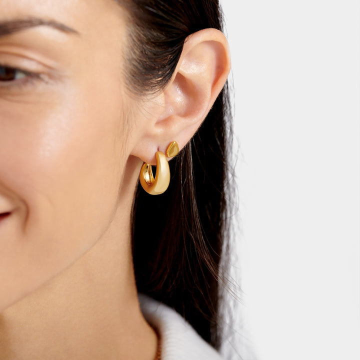 Katie Loxton With Love Signet Hoop Earrings Gold