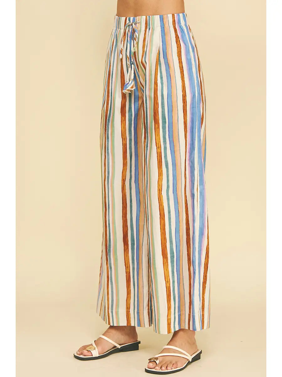 Pinch Multi Color Striped Wide Leg Pants