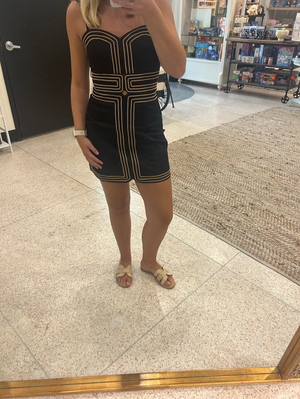 Lace Trimmed Day to Night Mini Dress