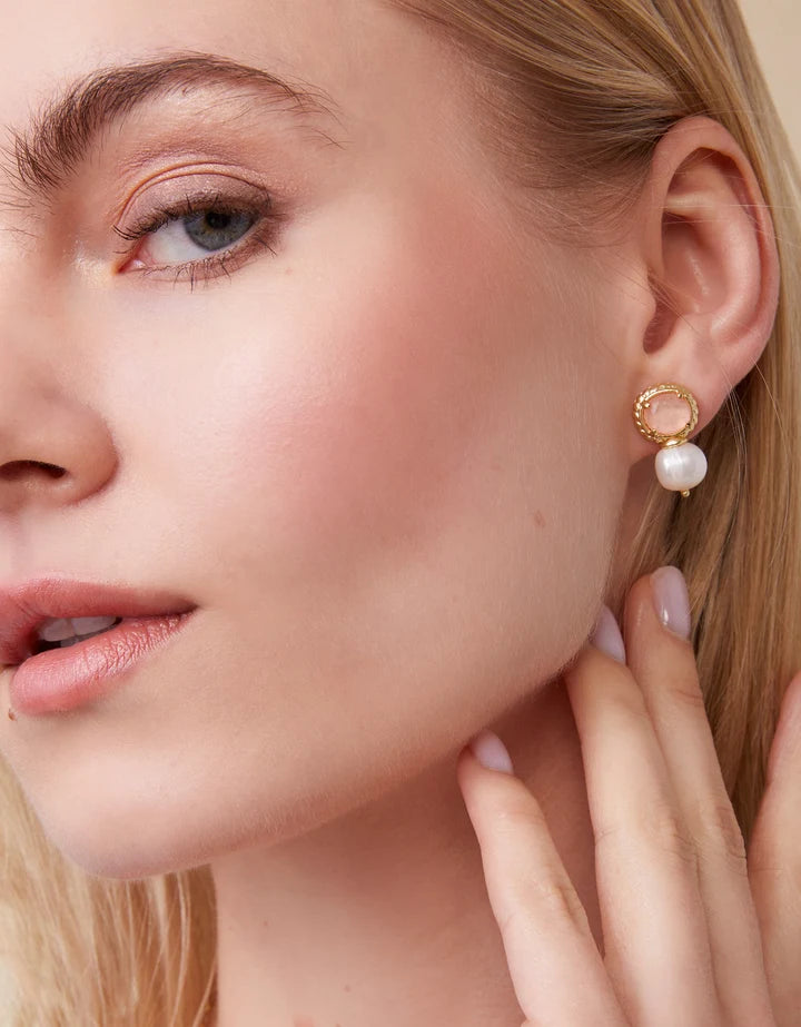 Spartina 449 Karina Pearl Stud Earrings - Peach