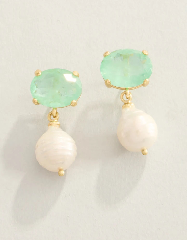 Spartina 449 Naiad Pearl Earrings Sea Foam