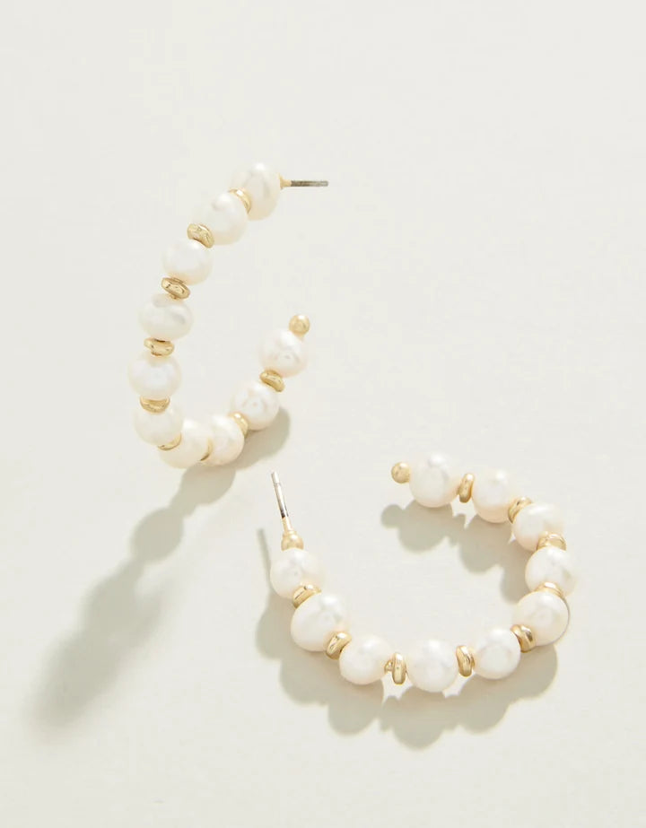 Spartina 449 Annabelle Beaded Hoop Earrings Pearl