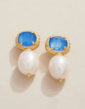 Spartina 449 Karina Pearl Drop Earrings Blue