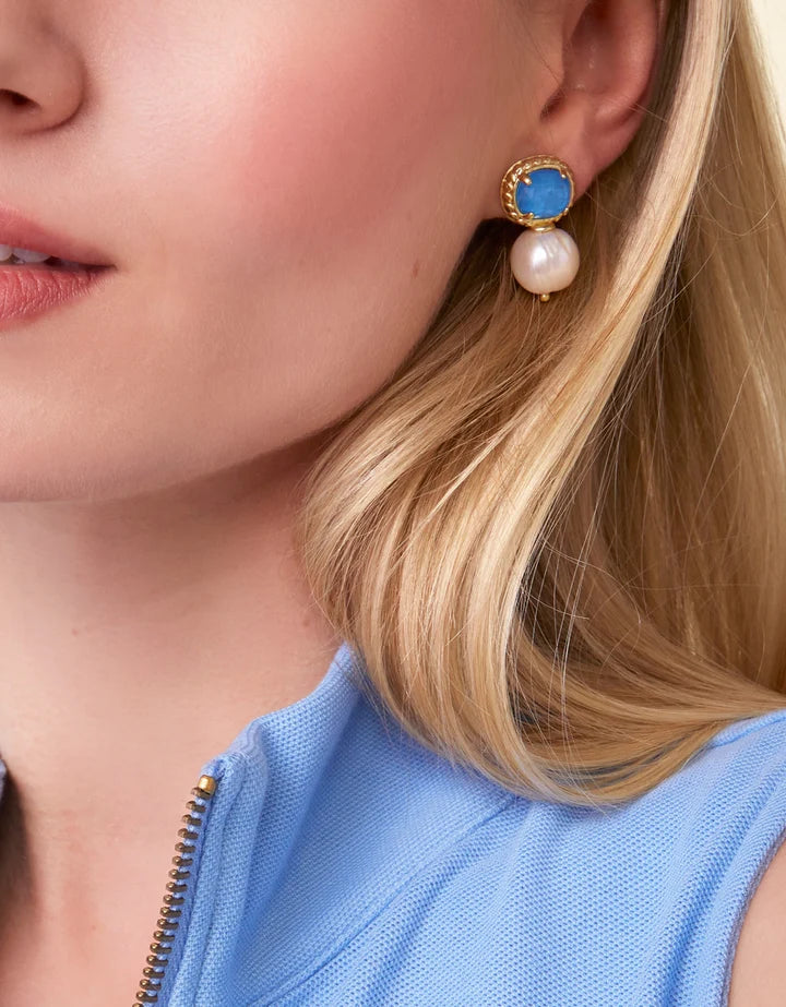 Spartina 449 Karina Pearl Drop Earrings Blue