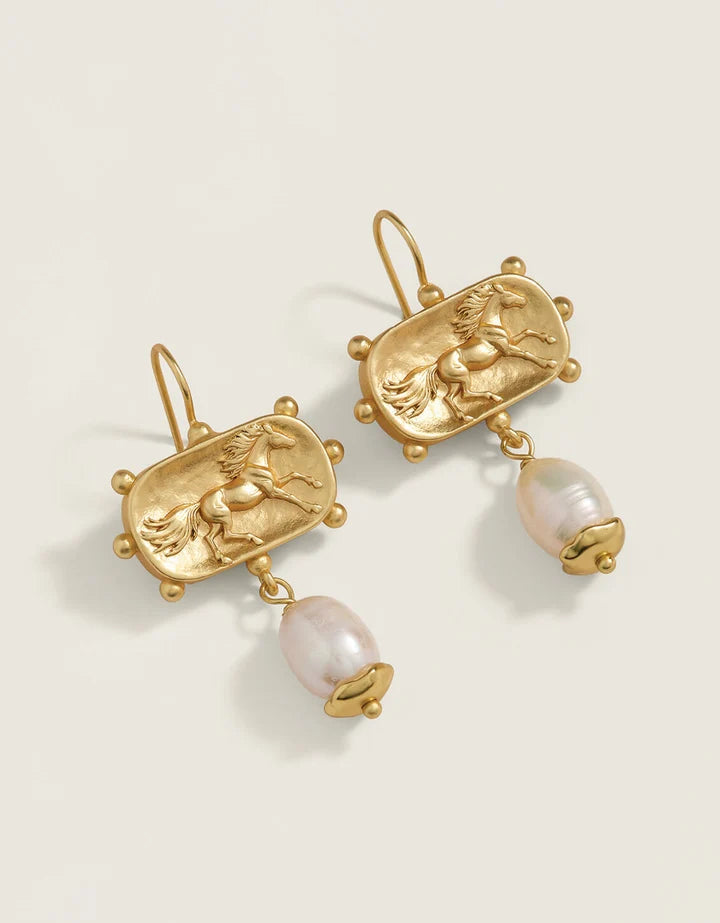 Spartina 449 Comet Earrings Pearl Gold