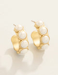 Spartina 449 Anna Petite Hoop Earrings Pearl