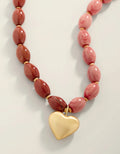 Spartina 449 Anastasia Heart Beaded Necklace 18” Pinkp