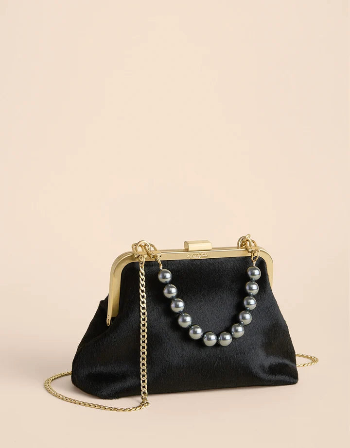 Spartina 449 Cali Clutch Calf Hair Black