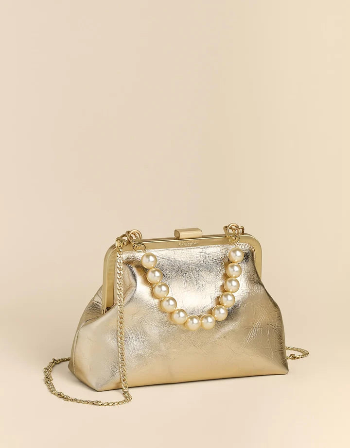 Spartina 449 Cali Clutch Gold Leather