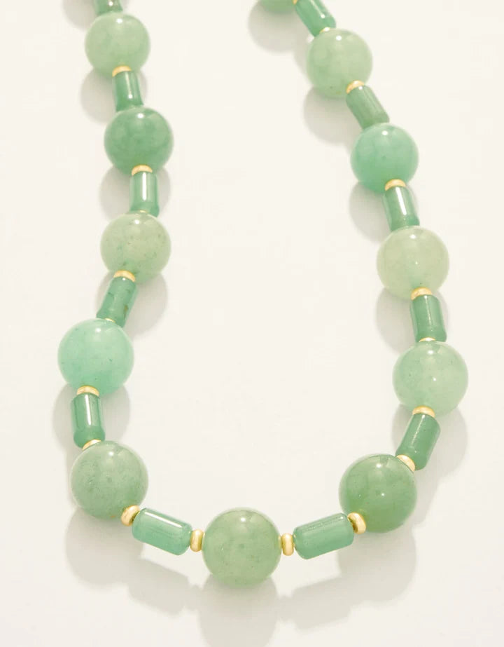Spartina 449 Castillo Beaded Necklace 24” Green Aventurine