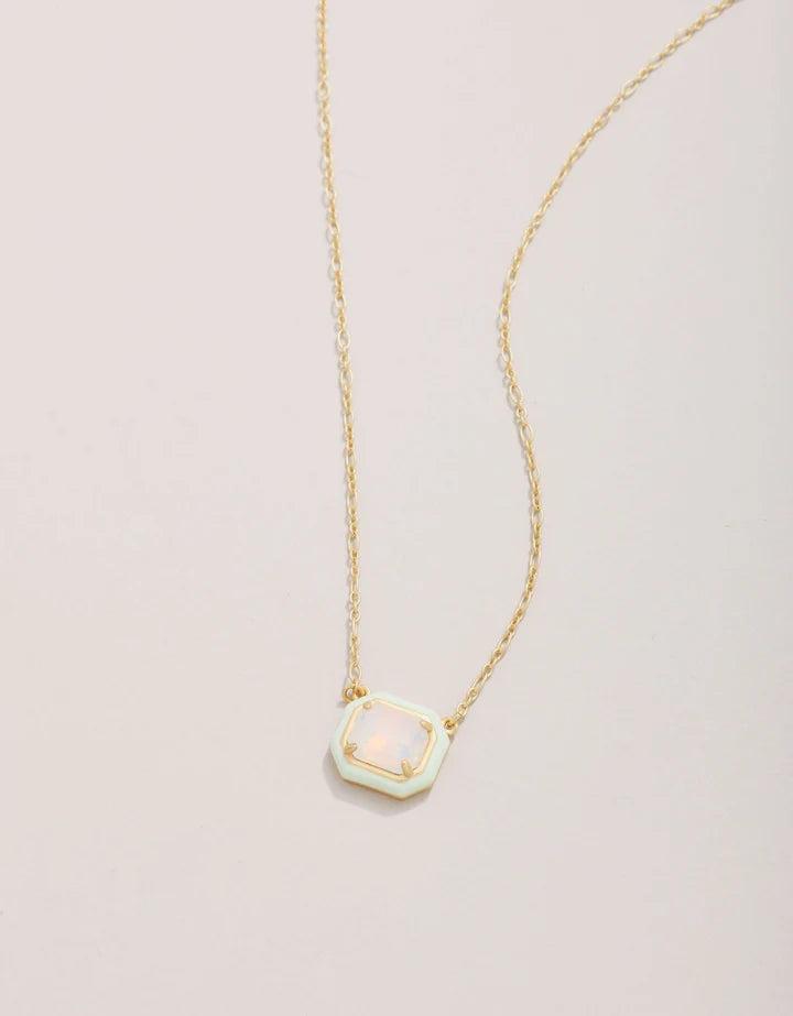 Spartina 449 Clara Window Necklace 17” White Opal