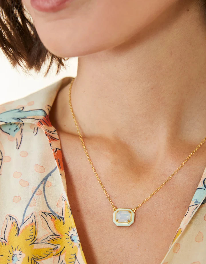 Spartina 449 Clara Window Necklace 17” White Opal