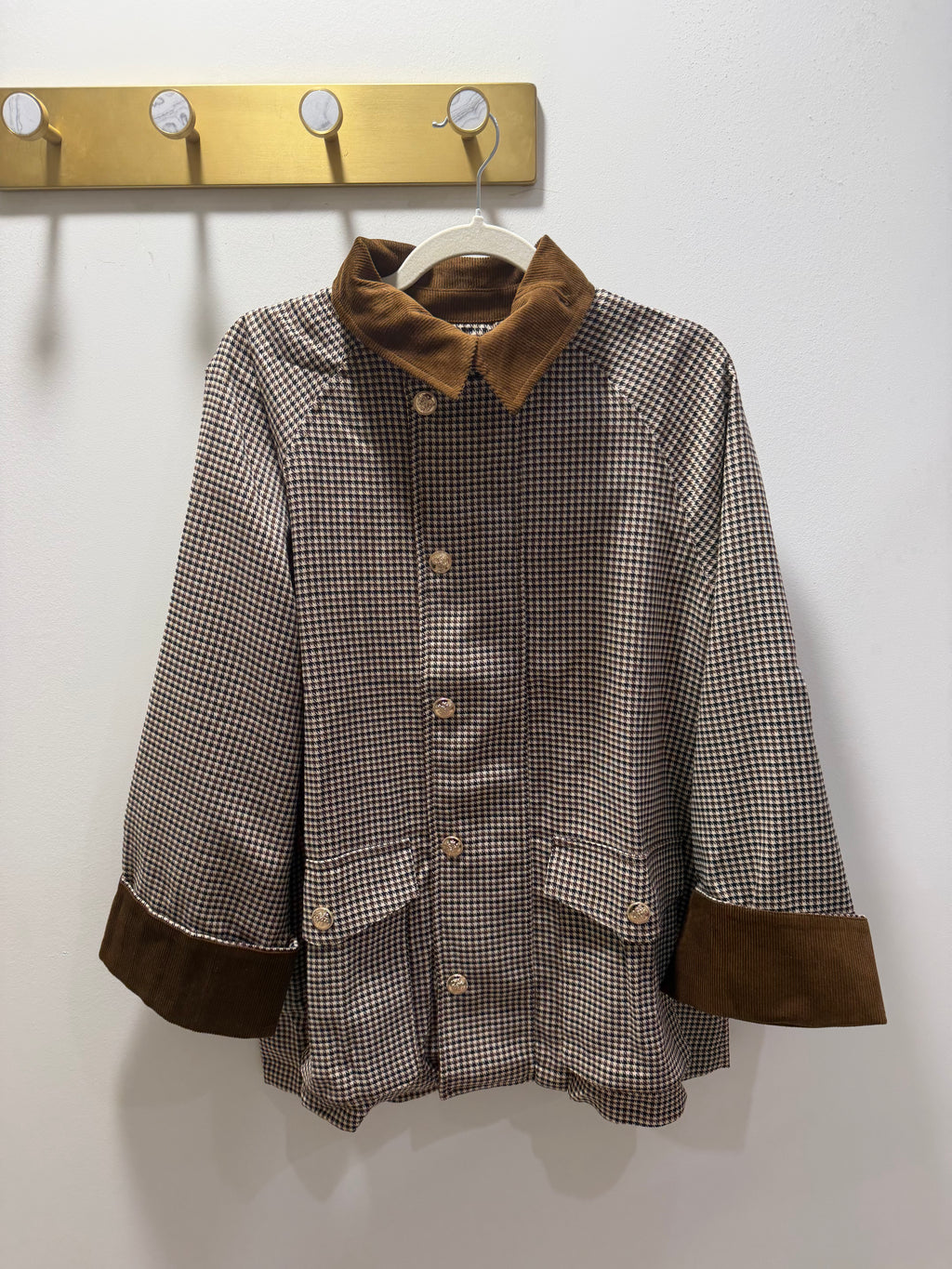 Zoe and Claire Brown Houndstooth Jacket