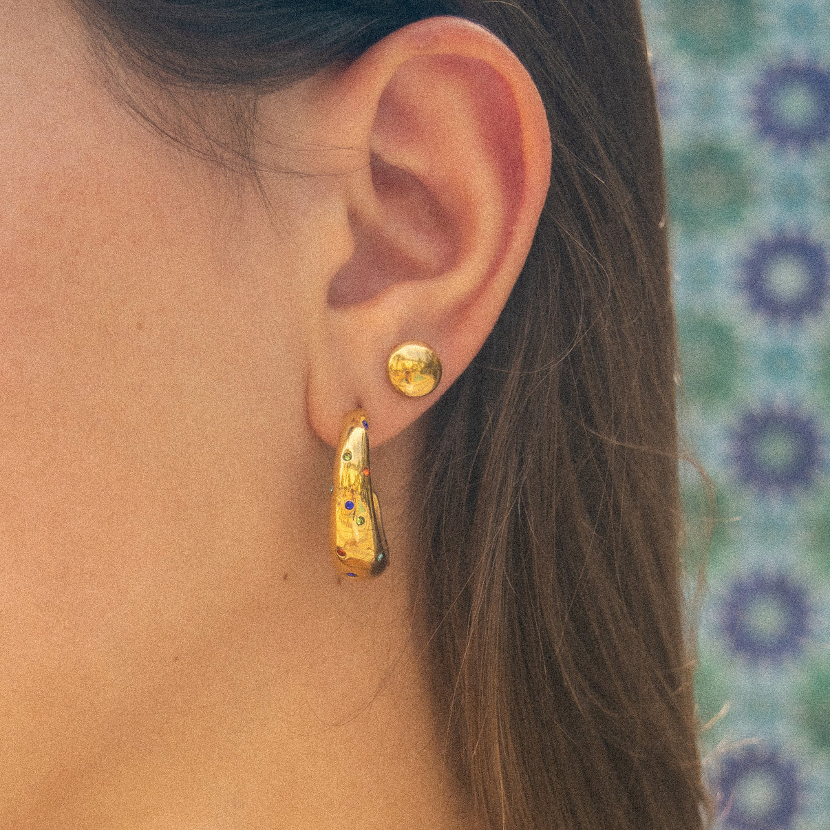 Five-Star Hoop Earrings