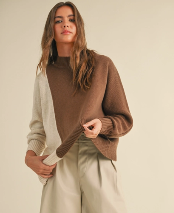 Asymmetrical Brown Sweater