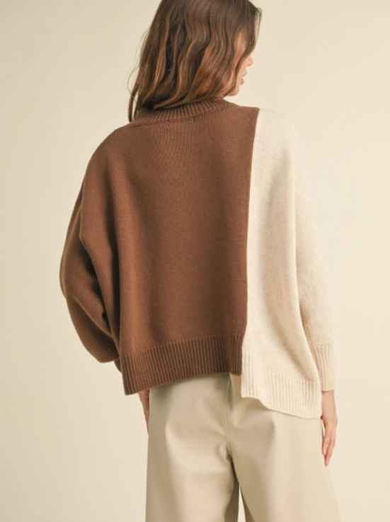 Asymmetrical Brown Sweater