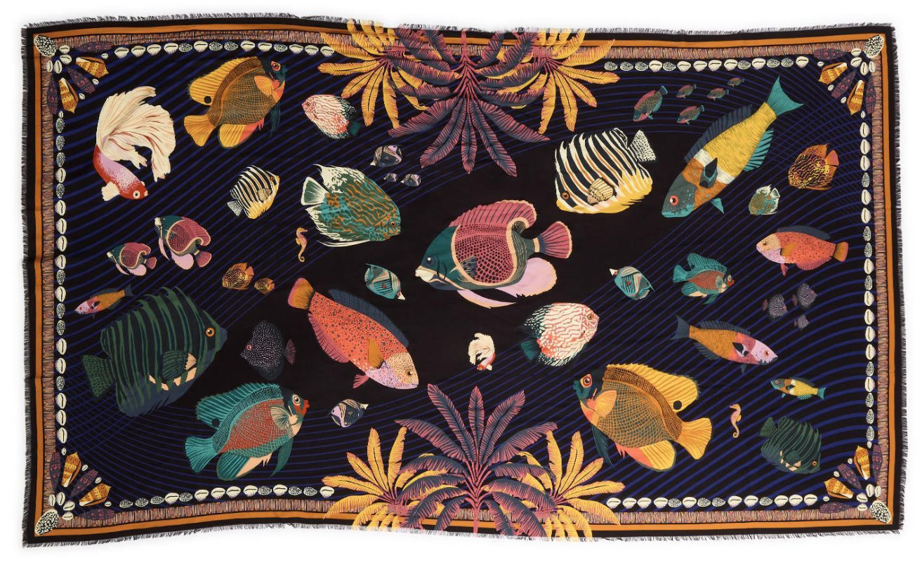 Ocean Drive Black Rectangle Scarf